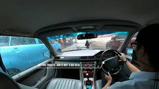 Mercedes Benz W124 MP E220 1995  Cruising Jakarta with rain and traffic jam [upl. by Eiramanel]