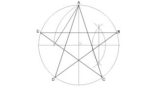 How to draw a five pointed star inscribed in a circle [upl. by Durnan]