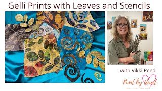 Gelli Plate Prints with Leaves and Spirals [upl. by Oilisab]