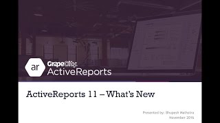 ActiveReports 11  Whats New [upl. by Scully239]