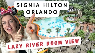 POOL ROOM View Signia Hilton Bonnet Creek Lazy River [upl. by Luapnaes]