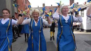 Wakefield Morris Dancers dance quotPipers Ashquot at Bromyard Folk Festival 2023 [upl. by Annoynek]