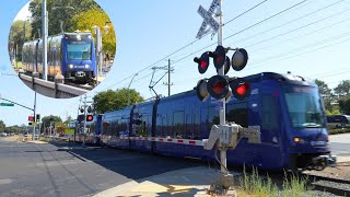 Iron Point Rd Railroad Crossing amp Station  SacRT Siemens S700 Trains Folsom CA 4k 60fps A6700 Te [upl. by Laspisa]