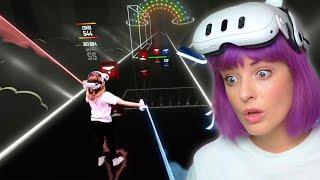 An 8 Year Old Girl Challenged Me in Beat Saber [upl. by Suoicerpal]