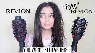 FAKE VS REAL REVLON ONE STEP HAIR DRYER AND VOLUMIZER ON CURLY HAIR [upl. by Pelaga]