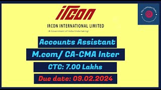 IRCON international assistant finance accounts Recruitment 2024  The Lekhapariksha [upl. by Gannie]