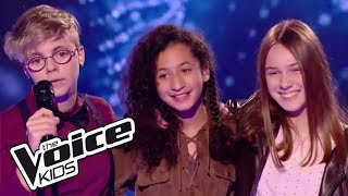 Nawel  Océane  Amandine  quotL’encre de tes yeuxquot  The Voice Kids France 2017  Battle [upl. by Ecirtael]