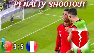 Portugal Vs France 35 Highlights amp penalty shootout EURO 2024  Ronaldo out of the EURO 💔 [upl. by Atiugal]