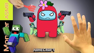 Kluna Tik saves Zombie Minecraft by Giant Among us imposter and eats food  Minecarft for dinner [upl. by Nanek]