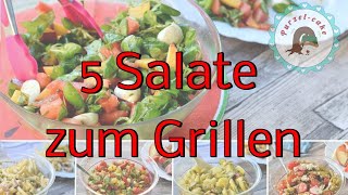 Salate zum Grillen  5 verschieden Salat Ideen als Grillbeilage [upl. by Honeyman]