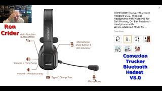 Comexion Trucker Bluetooth Headset V5 0 Ron Crider [upl. by Naginnarb]