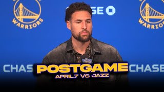 WarriorsJazz Postgame Klay Podziemski Kuminga Coach Kerr Reactions  April 7 2024 [upl. by Sevein]