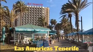 Tenerife Las Americas Promenade Walk to Hotel Sol Tenerife March 2021 [upl. by Newsom]