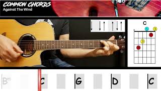 Against The Wind  Bob Seger  GUITAR LESSON  Common Chords [upl. by Mini]