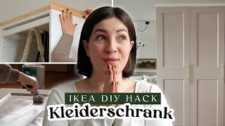 Unser KLEIDERSCHRANK MAKEOVER  Einfacher DIY IKEA Pax Hack  Mehr Stauraum  Vorher und Nachher [upl. by Ollopa]