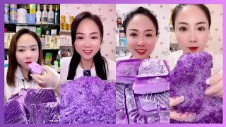 🧊💜CRUNCHY🤤 PURPLE ICE COLLECTION ONLY HER💜🧊  asmr crunchyice iceeating satisfyingvideo [upl. by Parsifal689]