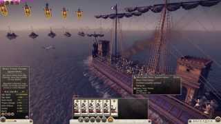 Rome 2  Heavy Tower Octeres vs Ballista Quinqueremes [upl. by Etka]