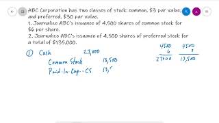 Accounting  Journalizing Common amp Preferred Stock [upl. by Reamonn]