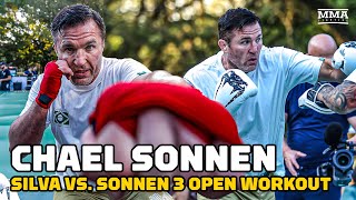 Chael Sonnen Loads Gloves With Rocks For Anderson Silva Open Workout  MMA Fighting [upl. by Oned]