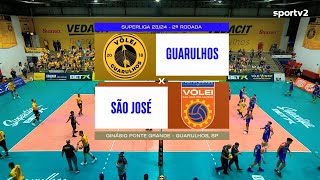 GUARULHOS X SÃO JOSÉ  SUPERLIGA MASCULINA 2324 ❤❤❤AMO VÔLEI🏐🏐🏐 [upl. by Leiad]