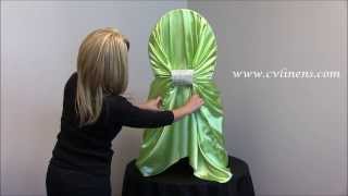 How to tie a Universal Satin Self Tie Chair Cover [upl. by Jenkins]