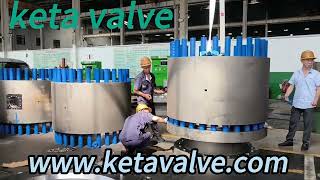 large ball valve assemble procedure in keta valve manufacture in China [upl. by Ycnaffit]