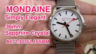 MONDAINE SIMPLY ELEGANT 36mm A6723035116SBM モンディーン シンプリーエレガント [upl. by Stanislaw]