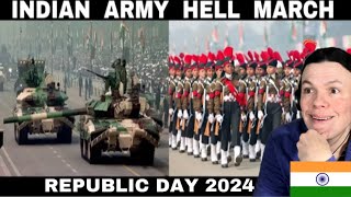 Indian Army HELL MARCH 2024 Republic Day Parade US Soldier Reacts [upl. by Ardnuasal833]