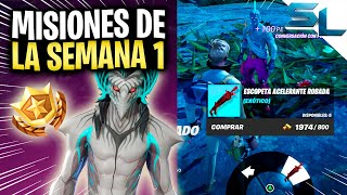 Como COMPLETAR TODAS las MISIONES DE LA SEMANA 1 TEMPORADA 4 CAPITULO 4 FORTNITE [upl. by Raffaj]