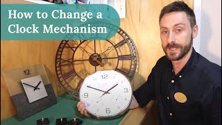 How to Change a Clock Mechanism  DIY Clock Movement Guide  Clock Shop [upl. by Jana]