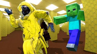 MINECRAFT Zombies Invade the Backrooms  Bonelab VR Mods [upl. by Aisaim150]