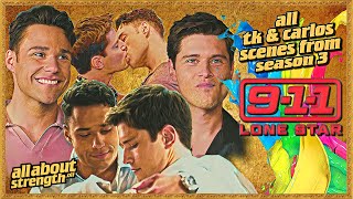 🏳️‍🌈 All TK amp Carlos Scenes From The Third Season 911 Lone Star Gay  Kiss  Tarlos Supercut 4k [upl. by Sidoney]