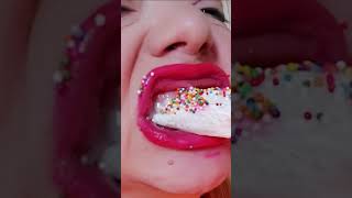 ASMR MASHMALLOW SPRINKLES 💋 CANDY 🍭 CRUNCH LEARN COLORS shorts [upl. by Dnomsad87]