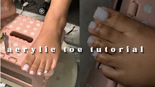 Acrylic Toe Tutorial  Acrylic Overlay no tips or forms ✨ [upl. by Laekcim71]