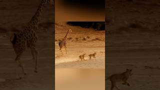 Lion vs Giraffe and Lion vs lion youtubeshorts animals wildlife [upl. by Nnylirej]