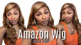 Amazon Wig  6X4 PreCut Honey Blonde Wig FT Unice Hair [upl. by Lartnom905]