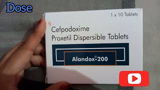 Cefpodoxime proxetil Dispersible TabletsAlandox200Highly Bacterial Infection Medicine in hindi [upl. by Bogoch]