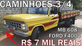 CAMINHÕES 34 A VENDA A PARTIR DE 7 MIL MB 608 FORD [upl. by Akkinahs]