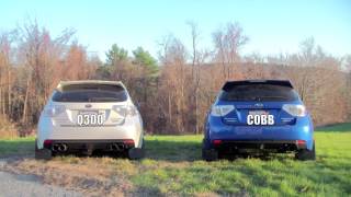 COBB Vs Invidia Q300 Turboback 2011 WRX [upl. by Ainirtac]