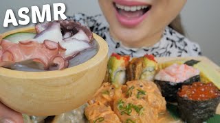 ASMR Assortment of Japanese food Sushi Roll Gyoza Spicy Tuna and Nigiris NO TALKING Food Sounds [upl. by Llekcm367]