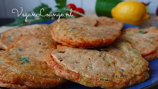 COURGETTE KIKKERERWTEN PANNENKOEKJES BAKKEN  HARTIG EN LEKKER VEGAN amp GLUTENVRIJ [upl. by Milon]