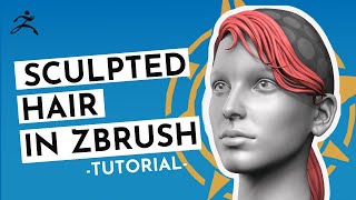 Fast Way to Sculpt Hair in Zbrush  No Plugins Only Default Brushes [upl. by Aubine]