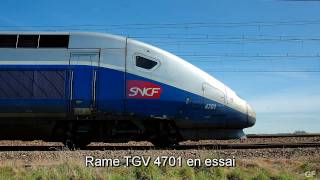 Rame TGV 4701 en essai  Freinage dUrgence [upl. by Nylcoj]