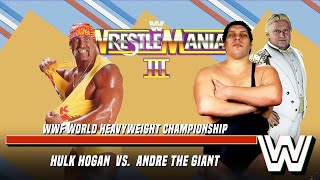 WWE 2K24  Hulk Hogan vs Andre The Giant  WWF Championship WreslteMania III [upl. by Ecinerev576]