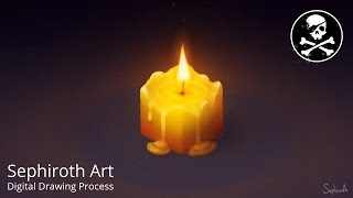 ISOMETRIC CANDLE in Photoshop Digital Drawing Process ● Sephiroth Art [upl. by Jo-Anne]