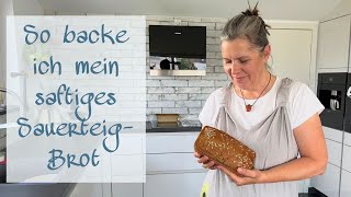 SAUERTEIGBROT selber backen  VollkornSauerteigbrot ohne Kneten  No knead Bread  Vollkornbrot [upl. by Cirnek292]