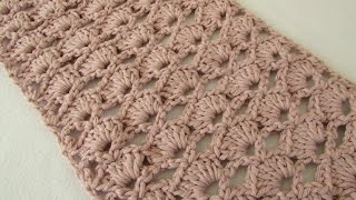 How to crochet an easy lace scarf for beginners [upl. by Aneda]