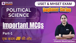 USET and MHSET Exam 2024  Political Science Top MCQs Part1  Chandni Mam [upl. by Urbannal488]