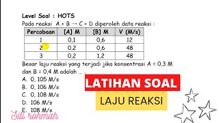 Laju Reaksi  Latihan Soal   Kimia [upl. by Ennylhsa]