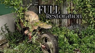 FULL RESTORATION • Old Motorcycle Yamaha quotBYSONquot AbandonedRestore Old Rusty Cafe Racer  TimeLapse [upl. by Miguela]